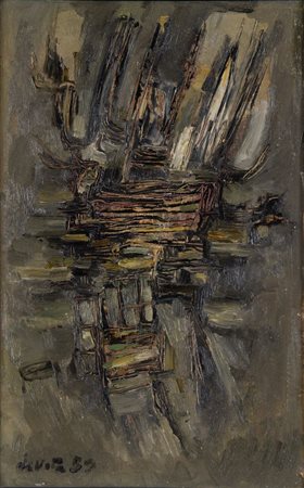 LUCIANO DE VITA (Ancona 1929 - Bologna 1992) "Senza titolo", 1959. olio su...