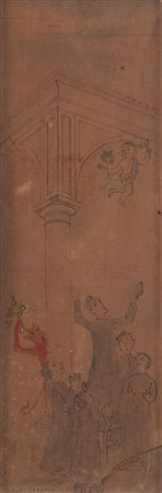 GIANFILIPPO USELLINI (Milano 1903 - Arona 1971) "Senza titolo". Tecnica mista...