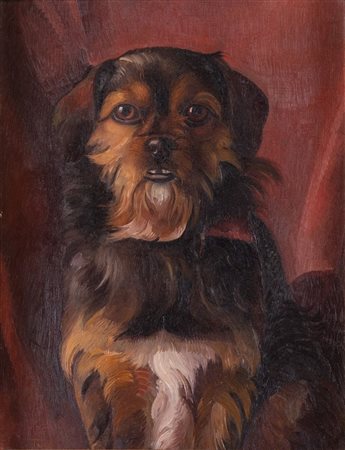 GUIDO TRENTINI (1889-1975) "Il cane", 1986. Olio su cartone telato. Cm...