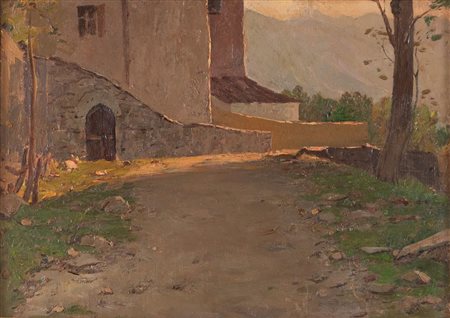 DANTE COMELLI (Bologna 1888 - 1958) "Paesaggio". Olio su tavola. Cm 33,5x46....