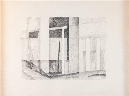 GIOVANNI KOROMPAY (Venezia 1904 - Rovereto 1988) "Senza titolo". Disegno su...