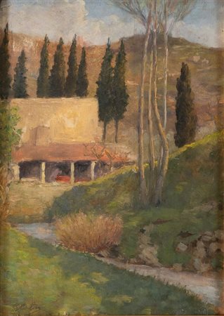 GUIDO CADORIN (Venezia 1892 - 1976) "Paesaggio". Olio su tavola. Cm...