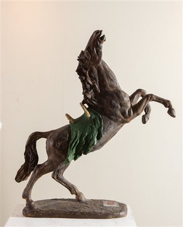 GIOVAN FRANCESCO GONZAGA (Milano 1921 - 2007) "Uzir". Scultura in bronzo. Cm...