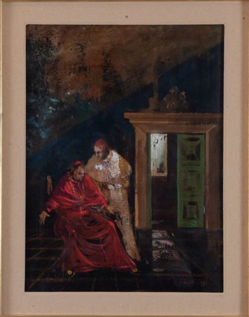 ANGELO TASSI (Bologna 1937) "Senza titolo", 1978. Olio su cartone telato. Cm...