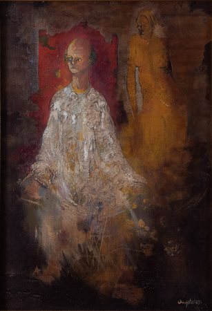 ANGELO TASSI (Bologna 1937) "Senza titolo". Tecnica mista su cartone telato....