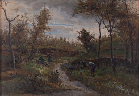 GARZIA FIORESI (Vigevano 1888 - Bologna 1968) "Senza titolo". Olio su...