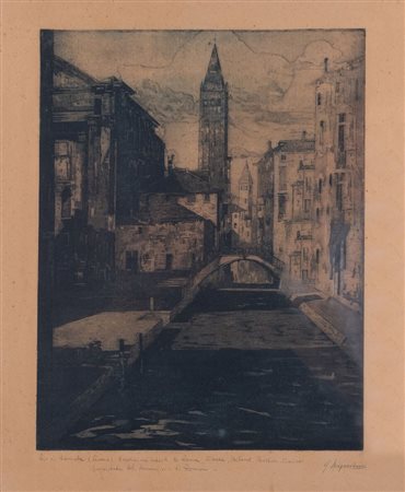 UBALDO MAGNAVACCA (Modena 1885 - 1957). "Senza titolo". Incisione su carta....