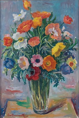 LEO MASINELLI (Modena 1902 - Venezia 1983), "Natura morta", 1969. Olio su...