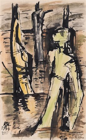 ROLANDO HETTNER (Firenze 1905 - Vaprio d'Adda 1978) "Senza titolo", 1944....