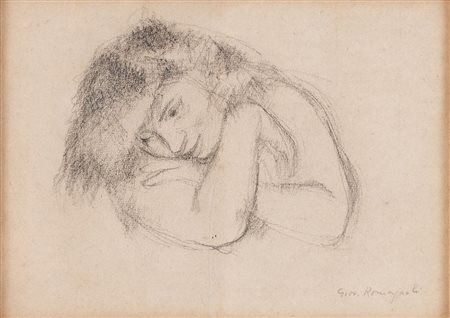 GIOVANNI ROMAGNOLI (Faenza 1893 - Bologna 1976) "Studio di figura". Disegno...