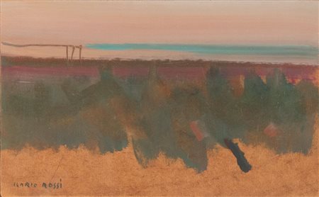 ILARIO ROSSI (Bologna 1911 - 1994) "Senza titolo", 1960. Olio su faesite. Cm...