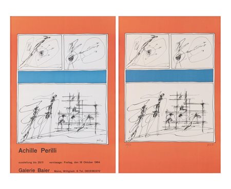 ACHILLE PERILLI (Roma 1927) "Senza titolo", 1964. Lotto composto da...