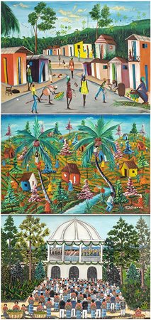 <br>TRE DIPINTI DI ARTISTI HAITIANI<br>XX secolo