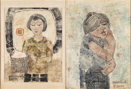 <br>DUE DIPINTI DI THANOMTUP RONARONG<br>(Thailandia, 1945-)