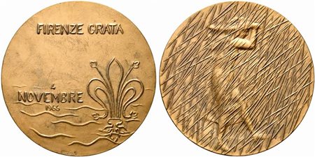 <br>FIRENZE. Medaglia 1966 Alluvione di Firenze AE (382 g - 99,5 mm)