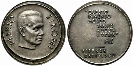 <br>FIRENZE. Medaglia Mario Sironi 1969 "QUESTO IMMENSO MONDO CREATO A VOLTA A VOLTA" Ag (278 g - 80 mm).