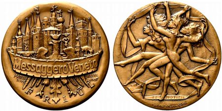 <br>FRIULI. Messaggero Veneto. Medaglia 1977. Opus Monassi AE (115 g - 62,3 mm)