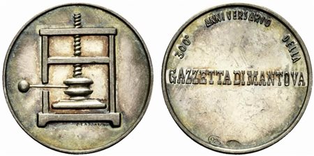 <br>MANTOVA. Medaglia 300° anniversario della Gazzetta di Mantova. Ag (14,2 g - 32 mm).