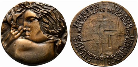 <br>MILANO. Medaglia 1966 Stabilimento Stefano Johnson 130° anniversario della coniazione della prima medaglia. AE (171 g - 55,6 mm) Opus Greco. FDC