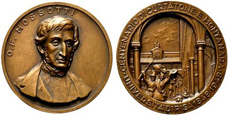<br>PISA. Medaglia Centenario di Curtatone e Montanara. Università di Pisa 1848 - 1948. O.F.Mossotti. AE (99,1 g - 54 mm). FDC