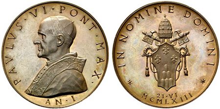 <br>ROMA. Paolo VI (1963-1978). Medaglia anno I. Elezione al pontificato 1963. Opus Giampaoli AE (31,19 g - 43,93 mm). SPL