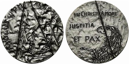 <br>ROMA. Paolo VI (1963-1978). Medaglia anno XIV. In Cristo Amore Giustizia e Pace. Opus Fabbri Ag (37,7 g - 44 mm). FDC