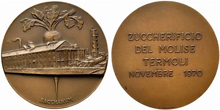 <br>TERMOLI. Medaglia 1970 Zuccherificio del Molise. AE (92 g - 60,2 mm) coniazione S.Johnson. FDC