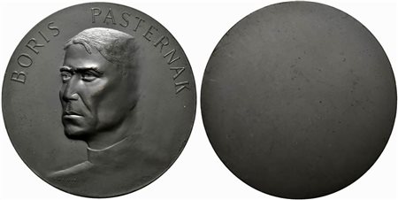 <br>BORIS PASTERNAK. Medaglia senza data uniface. Coniazione Johnson AE (350 g - 100 mm) Opus Merzagora. 