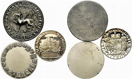 <br>Lotto di 3 medaglie in argento (peso totale lordo 164 g).