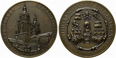 <br>SPAGNA. Medaglia Pontificia Università di Salamanca. AE (203 g - 80,4 mm) opus Cuadrado. FDC