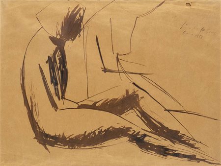 PERICLE FAZZINI (Grottammare, 1913 - Roma, 1987) <br>Due figure sedute, 1933