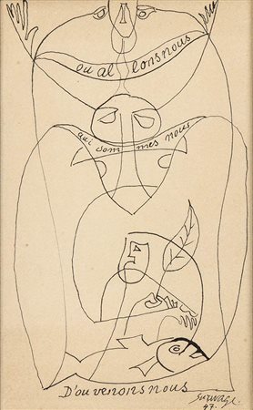 LÉOPOL SURVAGE (Lappeenranta, 1879 - Parigi, 1968)<br>Da dove veniamo? Dove andiamo? Chi siamo?, 1947