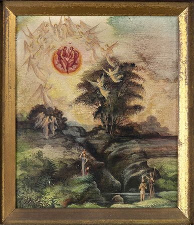 JOSÉ SILVEIRA D'ÁVILA (Florianópolis, 1924 - Rio de Janeiro, 1985)<br>Battesimo di Cristo