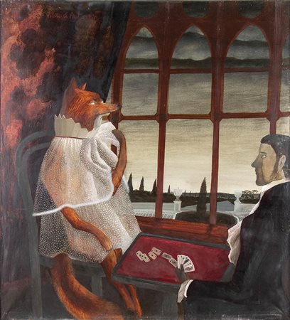 MARIA ANTO (Varsavia, 1936 - 2007)<br>La partita a carte, 1987