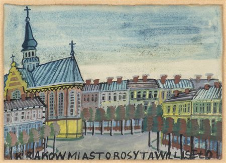 NIKIFOR KRYNICKI (Krynica-Zdrój, 1895 - Folusz, 1968)<br>Chiesa in città
