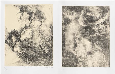 LELLO SCORZELLI (Napoli, 1921 - Roma, 1997) <br>Sei litografie tratte dalla cartella "Chimeras"