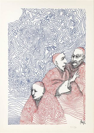 CORRADO CAGLI (Ancona, 1910 - Roma, 1976) <br>Tre Cardinali