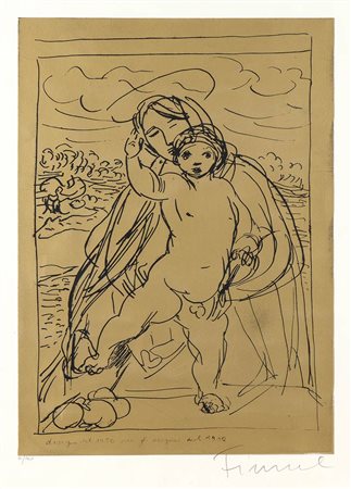 SALVATORE FIUME (Comiso, 1915 - Milano, 1997) <br>Vergine con bambino, 1980