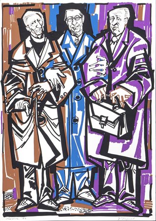 JÀNOS HAJNAL (Budapest, 1913 - Roma, 2010) <br>I padri costituenti della Democrazia Cristiana: Don Luigi Sturzo, Alcide De Gasperi, Leo Valiani, 1976