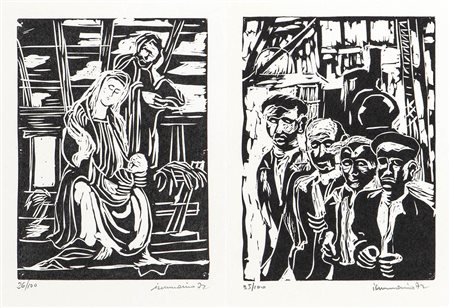 ITALO IAMMARINO (Vasto, 1938)<br>Cinque incisioni con scene di genere, 1972