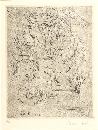 PRIMO CONTI (Firenze, 1900 - Fiesole, 1988)<br>Cartella originale con "Un'acquaforte", 1962