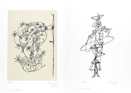 PRIMO CONTI (Firenze, 1900 - Fiesole, 1988)<br>Cartella originale di 8 serigrafie "Grafica 1970", Edizioni Quadro, Studio di serigrafia d'arte