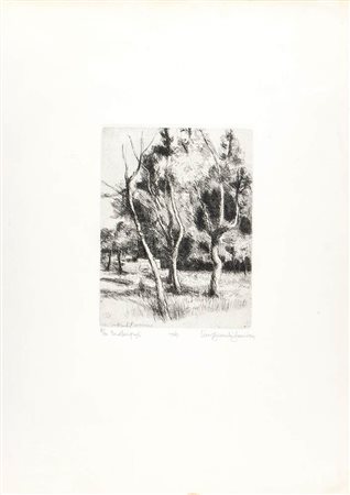 LINO BIANCHI BARRIVIERA (Montebelluna, 1906 - Acilia, 1985)<br>Tre alberi spogli, 1969