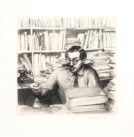 RODOLFO CECCOTTI (Firenze, 1945)<br>Nello studio, 1988