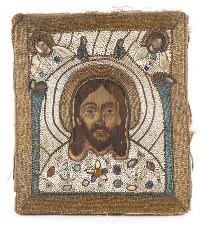 <br>Icona Veneto-Cretese raffigurante il Volto di Cristo - XIX secolo