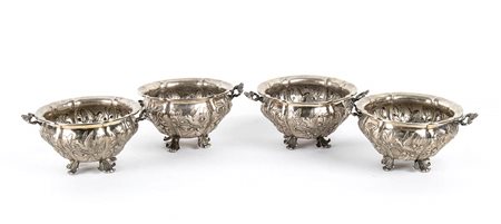 <br>Quattro coppette in argento 800/1000 - Vienna 1867-1922, argentieri Schwarz & Steiner