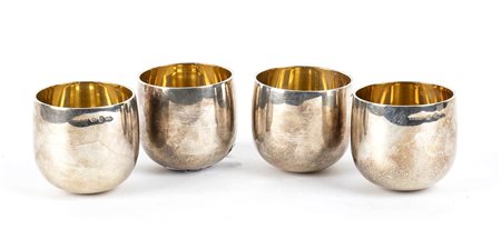<br>Quattro bicchieri da barca in argento 925/1000 - 1979, argentiere BVLGARI