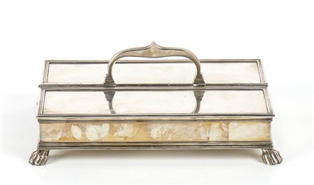 <br>Calamaio in argento 925/1000 con dedica di Harold Macmillan<br>al Senatore Amintore Fanfani - Londra 1962, argentiere Garrard & Co.