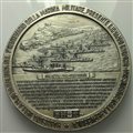 <br>GAETA. Medaglia 1961  1°Centenario della Marina Militare. AG 0.925 (616 g - 110 mm) Opus Benvenuti. Panorama di Gaeta con flotta navale. R/Veduta di Napoli nel 1863 con vesuvio fumante.