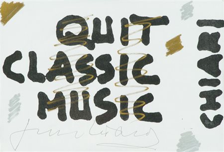 Giuseppe Chiari Quit classic music Tecnica mista su carta, cm. 20,5x29...